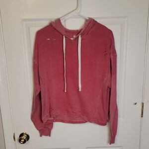 Colsie Pink Distressed Women's Hoodie